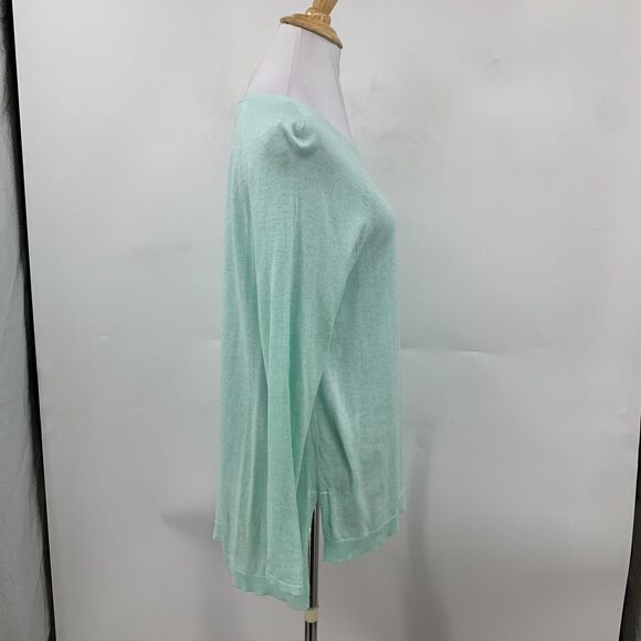 Eileen Fisher Long Sleeve Shirt Womens PL Petite Tencel Silk Blend Fine Knit Top - Picture 4 of 11